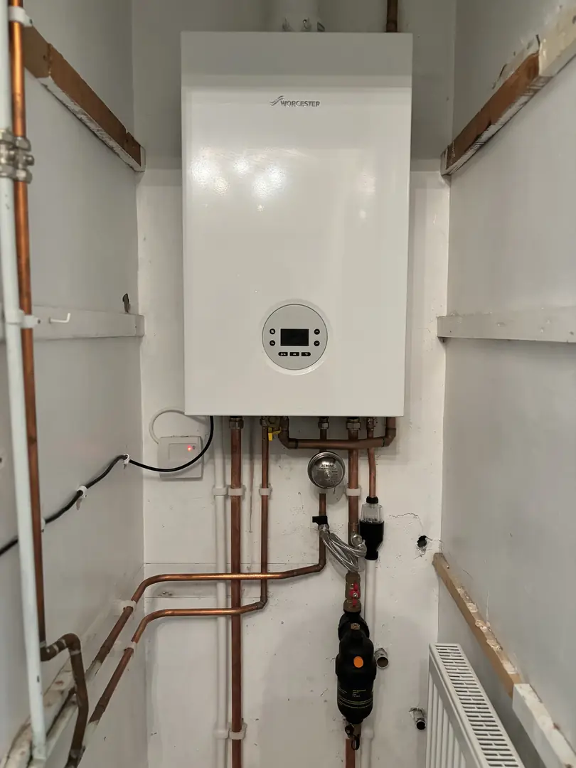 Worcester Bosch boiler and magnetic filter installation by heating engineer in Port Talbot